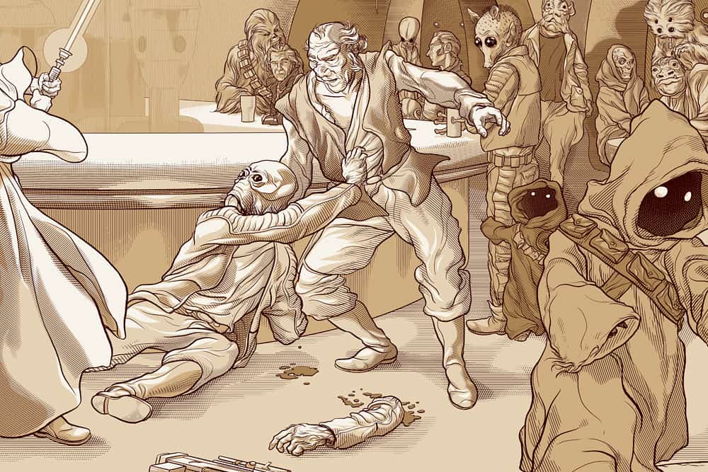 'Star Wars: A Wretched Hive' (detail) by Martin Ansin