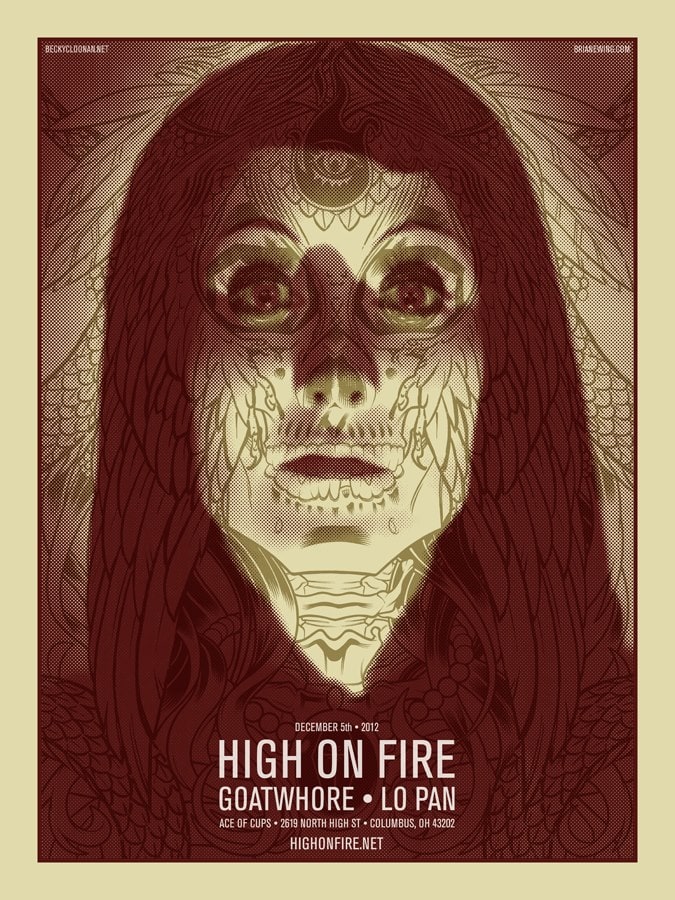 Brian Ewing's gig poster for a High On Fire show