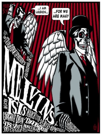 Brian Ewing's gig poster for a Melvins and Isis show