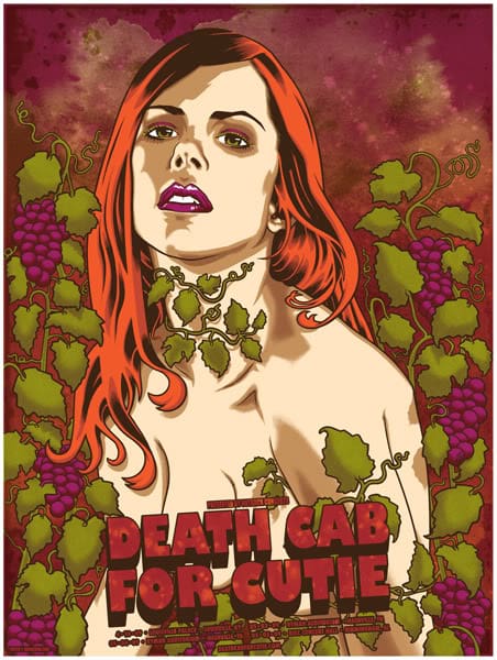 Brian Ewing's gig poster for a Death Cab For Cutie show