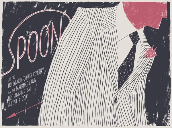 Spoon gig poster by Les Herman
