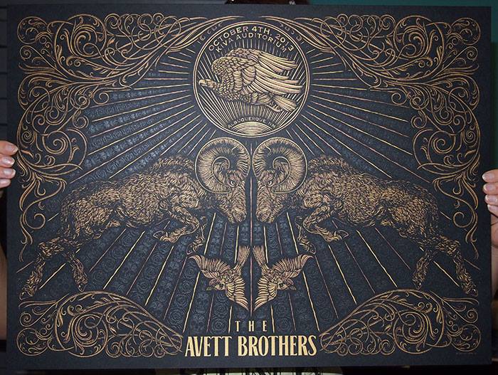 Avett Brothers gig poster by Todd Slater