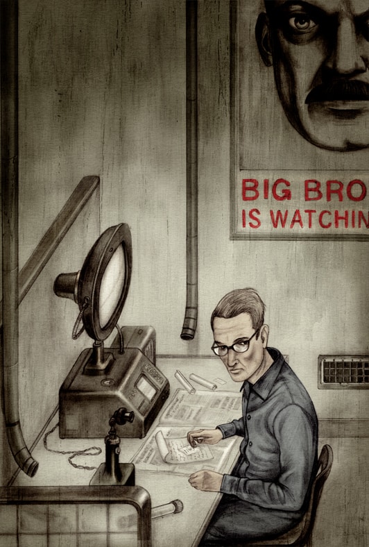 Jonathan Burton illustration for the Folio Society edition of Orwell's '1984'