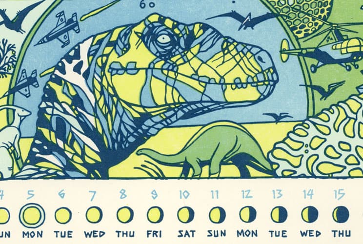 'El Time Machino: A 2015 Lunar Calendar' (Detail) by Tyler Stout for Tiny Showcase