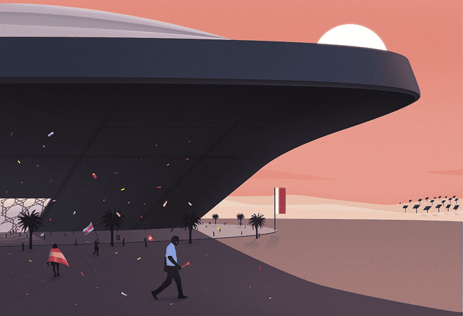 For Modus Magazine about the Qatar 2022 World Cup Stadiums by Thomas Danthony