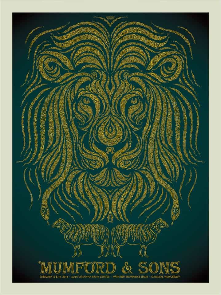 Mumford & Sons gig poster by Todd Slater