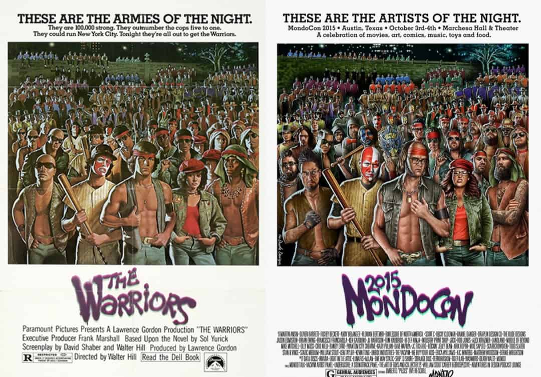 'The Warriors' 1979 Official Theatrical Release Poster by David Jarvis || MondoCon 2015 Official Poster by Tom Hodge | The Dude Designs