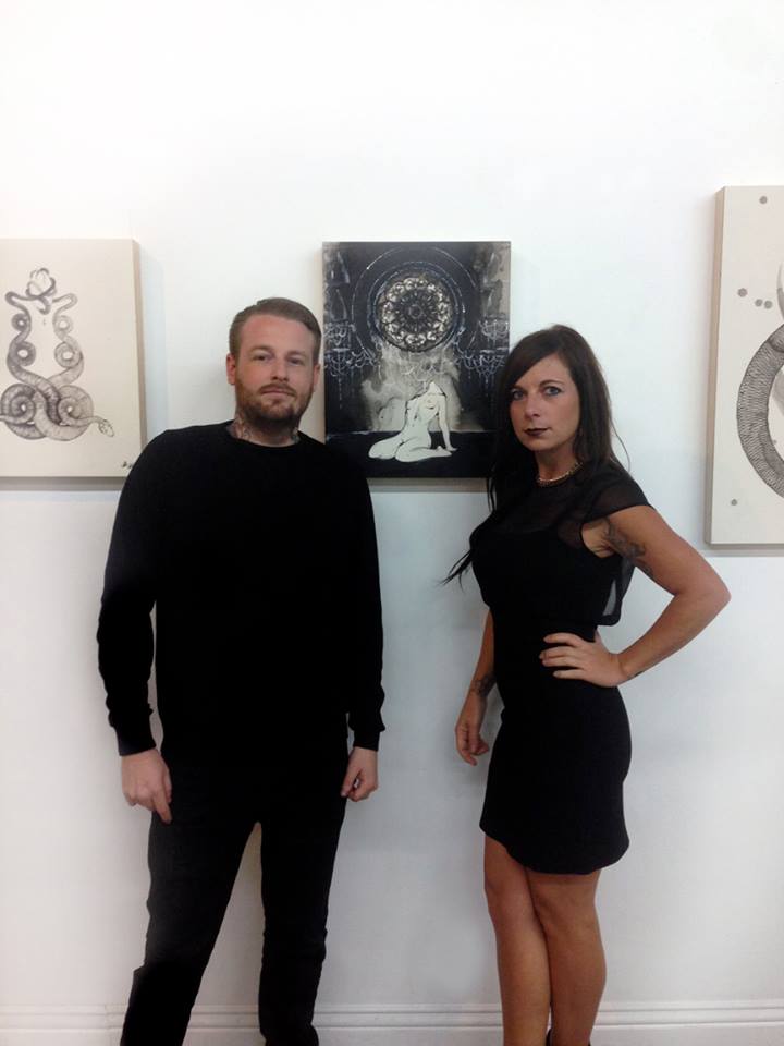 Johhny Vampotna (R) and Hannah Stouffer (L) at their show Stolen Kisses at Miami's Ghost Room Gallery