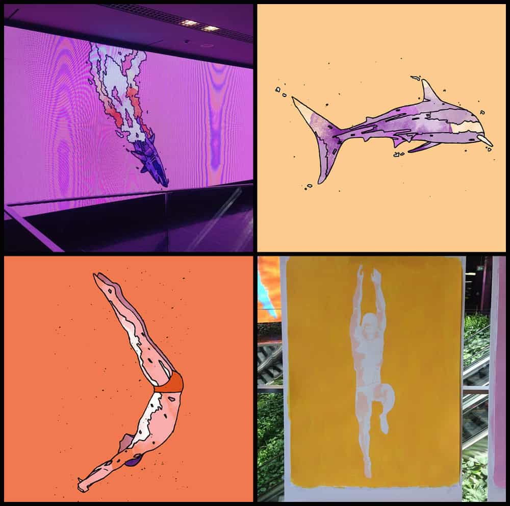 "The Difference Between You And Me Is That I'm Not A Shark". Live painting and interactive animation in collaboration with Ramus Illumination and Broached Commissions. Central Park Sydney, April 2015