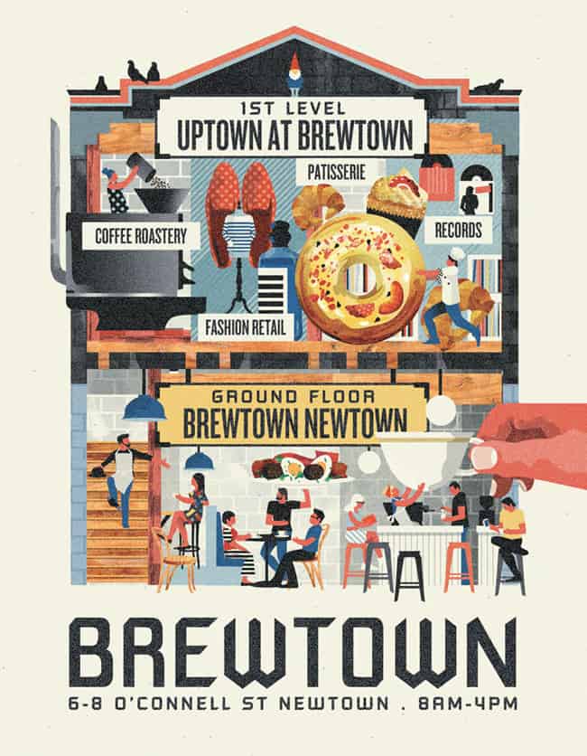 Brewtown Newtown illustration by We Buy Your Kids