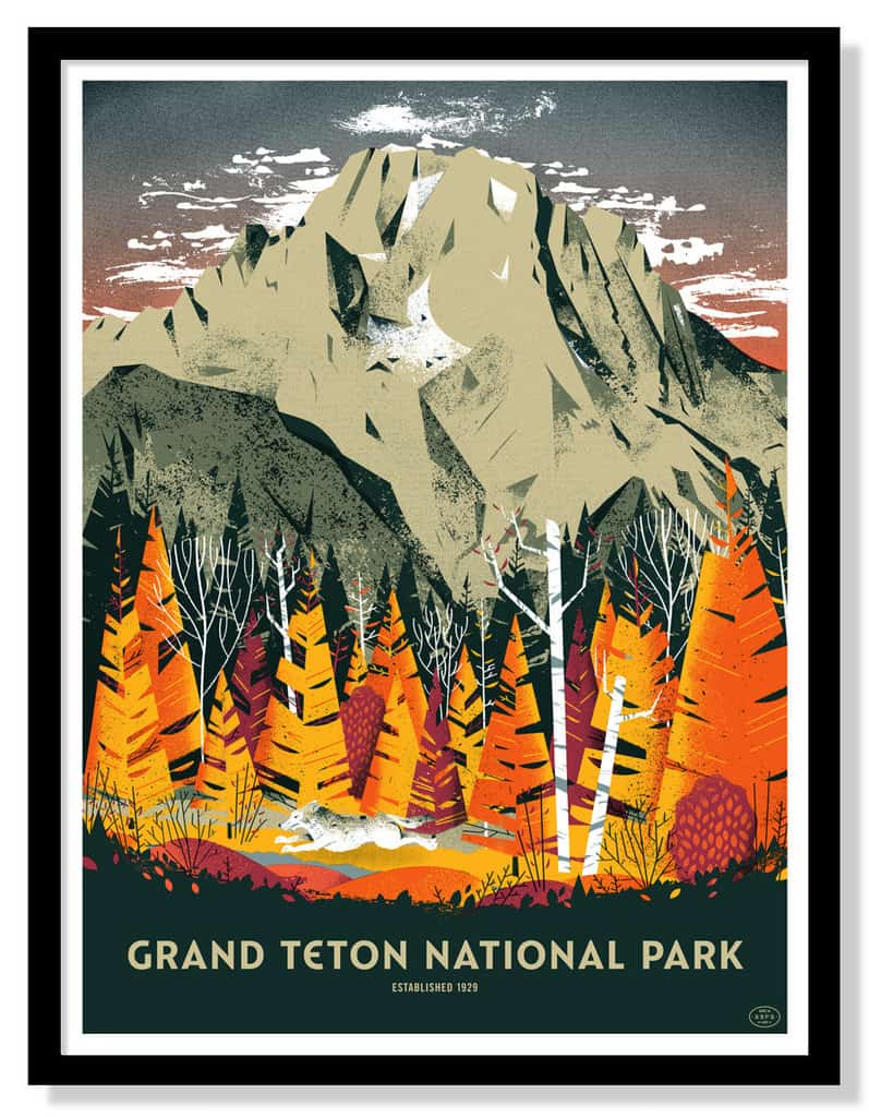 'Grand Teton National Park' by Eric Nyffeler for The Fifty-Nine Parks Print Series