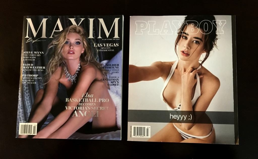 Maxim February 2016 (L) and Playboy March 2016 (R)