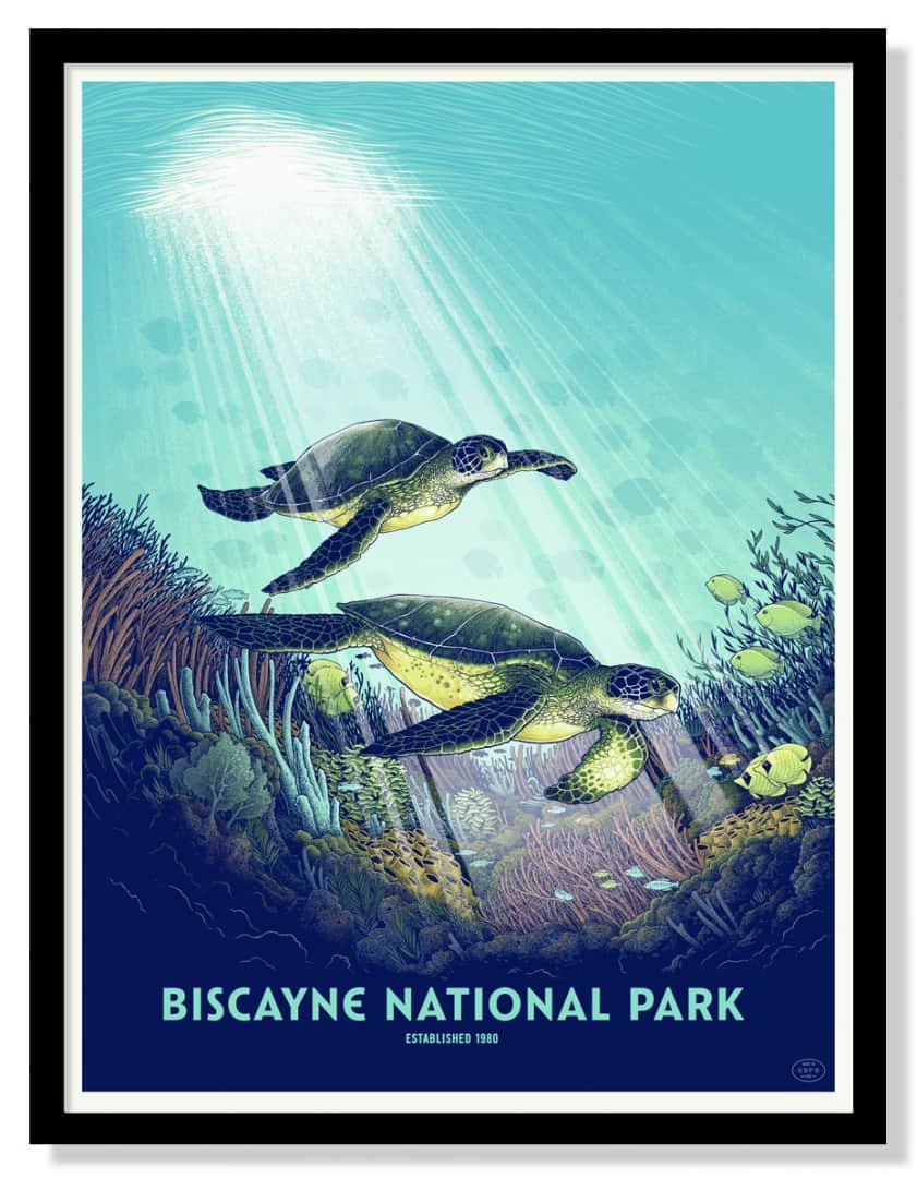 'Biscayne National Park' by Justin Santora for The Fifty-Nine Parks Print Series
