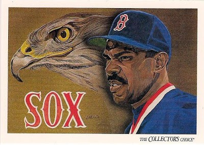 Vernon Wells' illustrated Upper Deck Checklist Card featuring Andre Dawson, then of the Boston Red Sox
