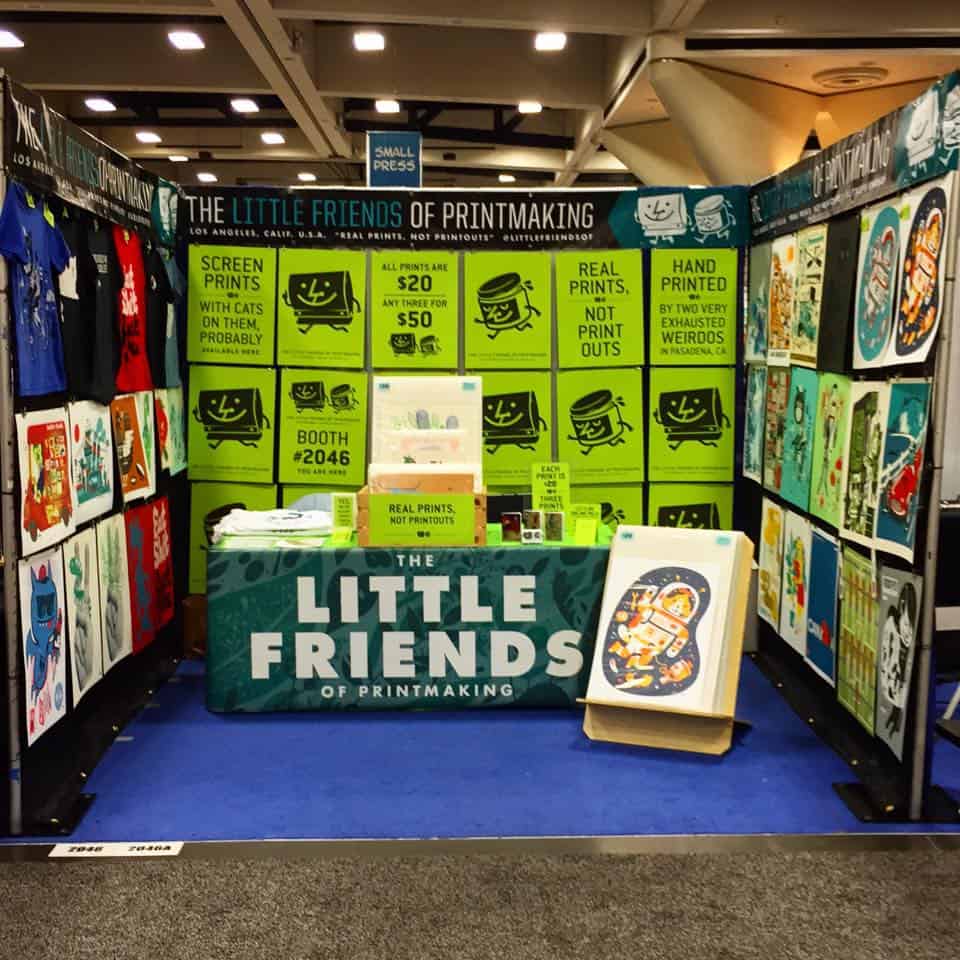 The Little Friends of Printmaking booth at San Diego ComicCon 2015