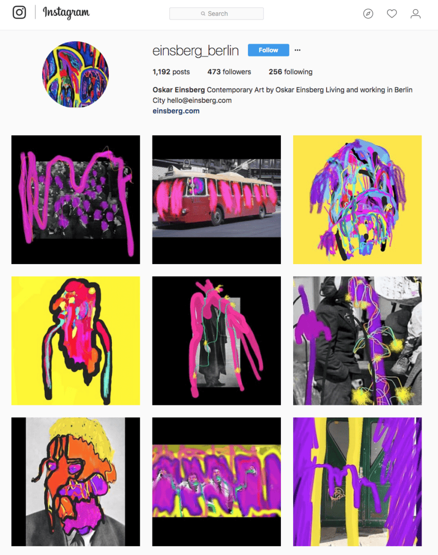 Instagram feed of artist Oskar Einsberg | @einsberg_berlin