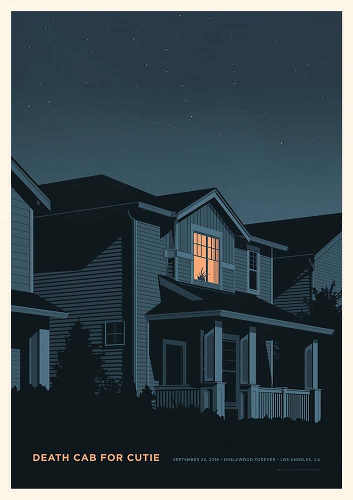 Death Cab for Cutie gig poster by Simon Marchner