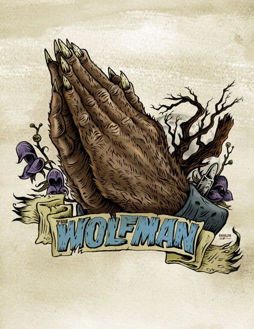 'Pray For The Wolfman' by Gary Pullin for his solo exhibit 'I Remember Halloween'