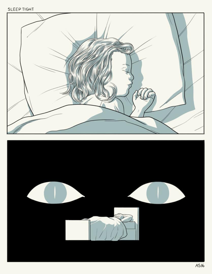 'Sleep Tight,' two-panel comic by Anuj Shrestha