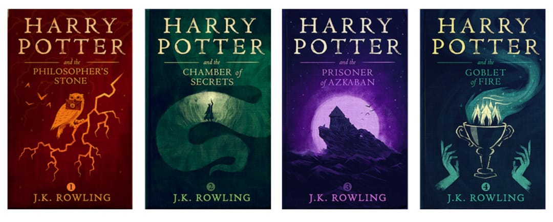 Harry Potter book covers for the official digital release by Olly Moss