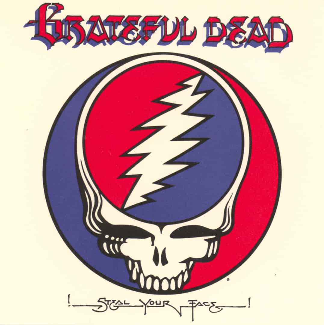 The cover art for the Grateful Dead's 1976 live album 'Steal Your Face' | logo by Owsley Stanley and Bob Thomas