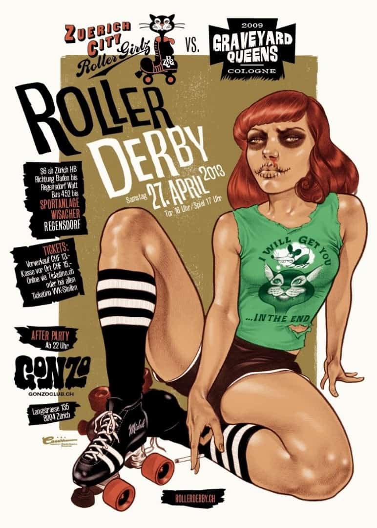 Roller Derby 2013 poster by Michel Casarramona