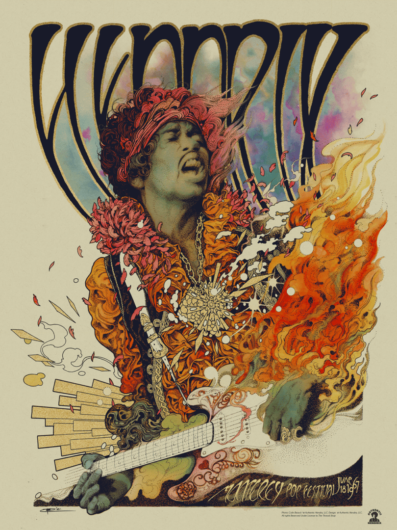 'Jimi Hendrix, Monterey 1967' by Richey Beckett